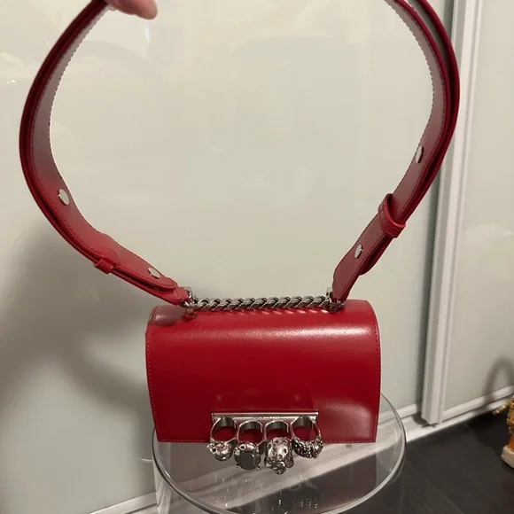 Alexander McQueen Red Mini Bag with Silver Accents - Picture 2 of 3